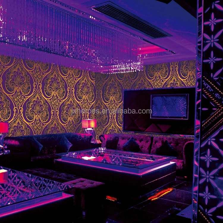 Gorgeous Golden Time Flower Pattern PVC Wallpaper Home Decoration