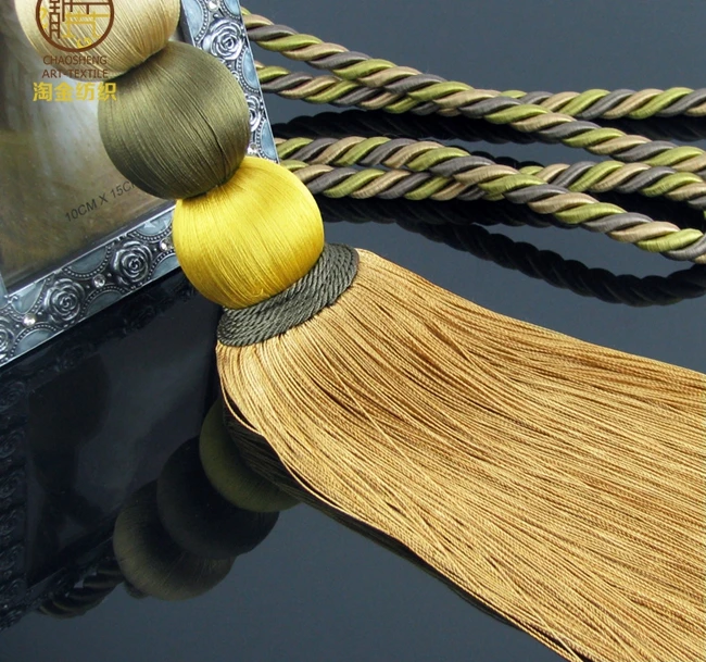 make decorative tassels,Elegant hi-quality decorative home textile accessories 100% polyester curtain tieback tassel