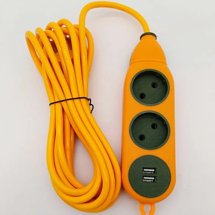 Explosion-proof Breakingproof  Schuko 2 Outlets Electric European USB Power Strip Extension Socket