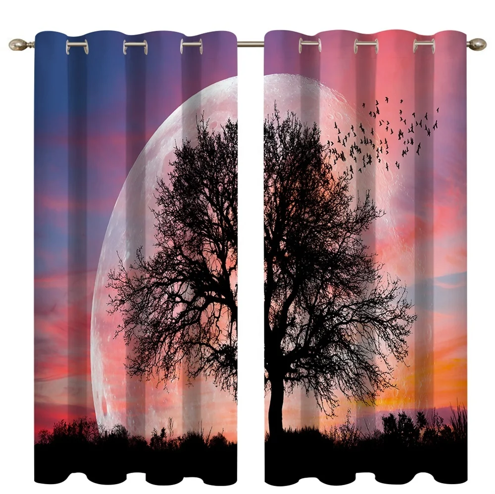 Custom Made Digital Printing Blackout Polyester Window Dressing Shade Curtain