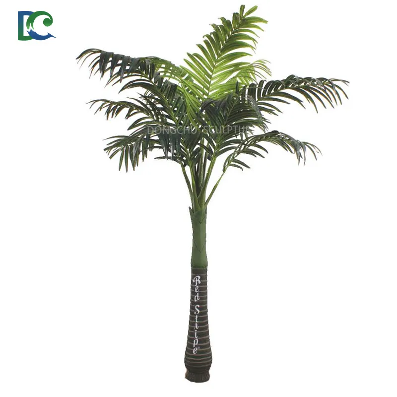 Big UV protected artifical areca catechu tree plastic palm tree plants for outdoor beach decor
