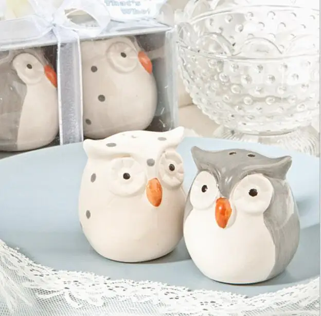 Promotion Sale 50sets/lot Baby Showers Cute owl salt and pepper shakers Party Favors