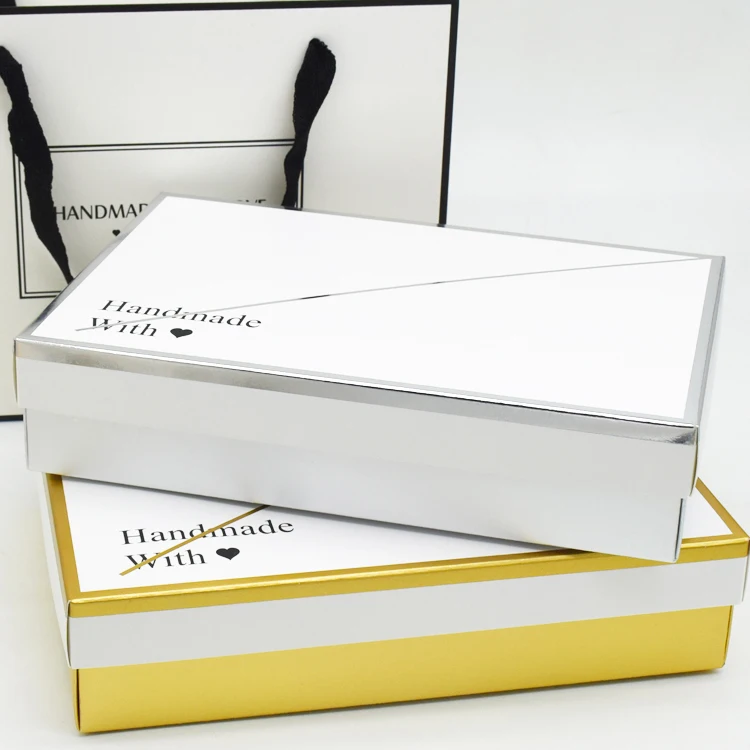 
custom elegant white card moon cake gift box folding light weight paper box 