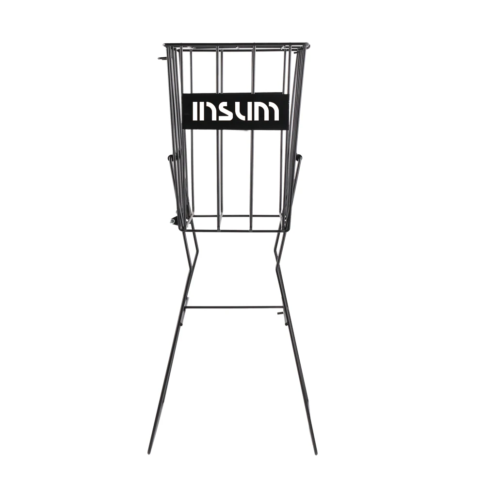 Insum Portable Tennis Ball Metal Basket Tennis Ball Hopper With Wheels