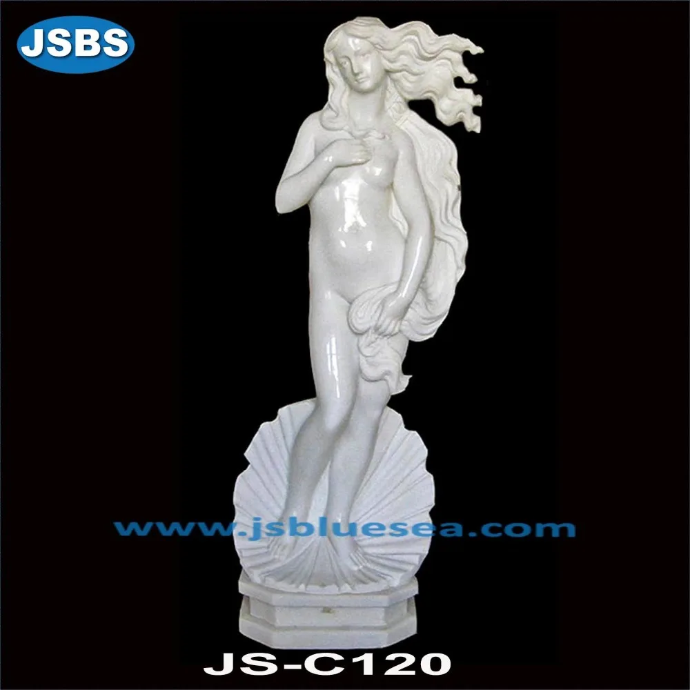 China Manufacture Carved White Marble Naked Sex Girl Statue