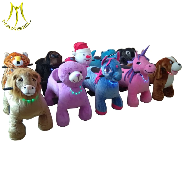 Hansel  battery plush unicorn ride on anima moving horse toys for kids