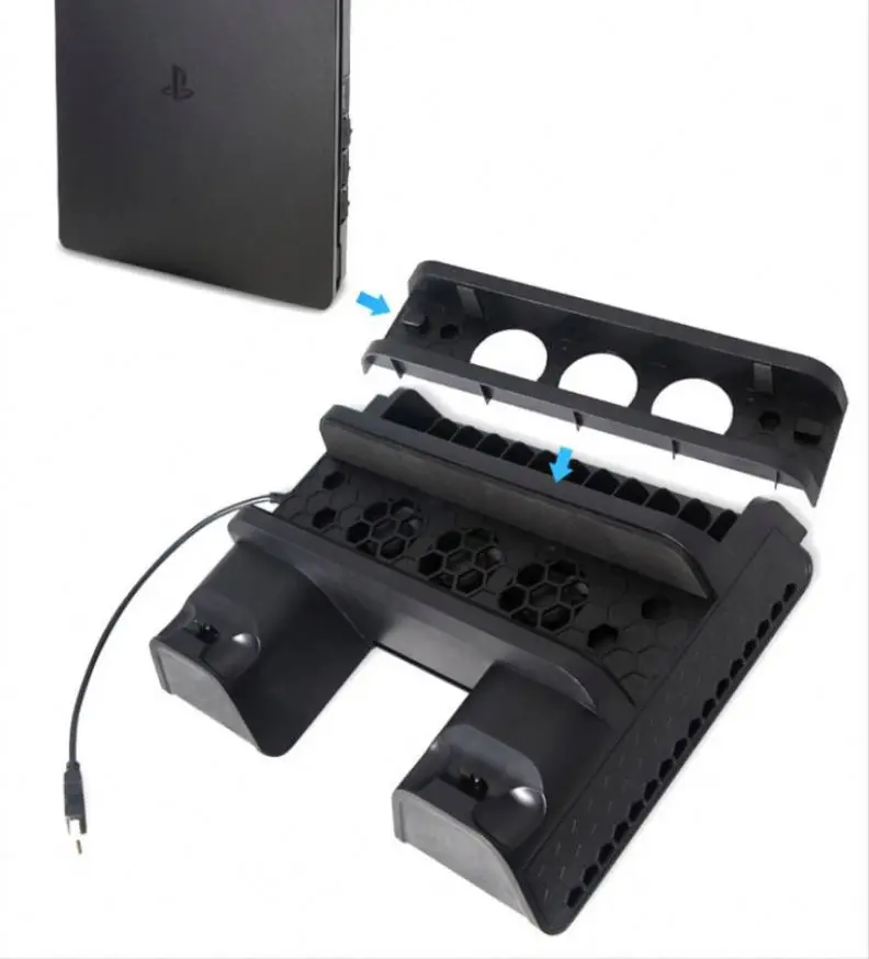Console Cooler Holder For Vertical Ps4 Controller Led Stand