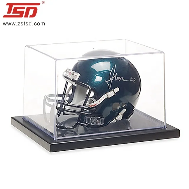 Acrylic Glass Motorcycle Football Helmet Display case Merchandising Display Box clear Acrylic Helmet Display Stand