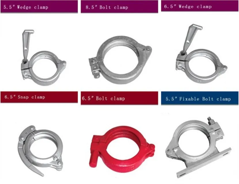 High pressure 5 inch concrete pump snap heavy duty pipe clamp couplings
