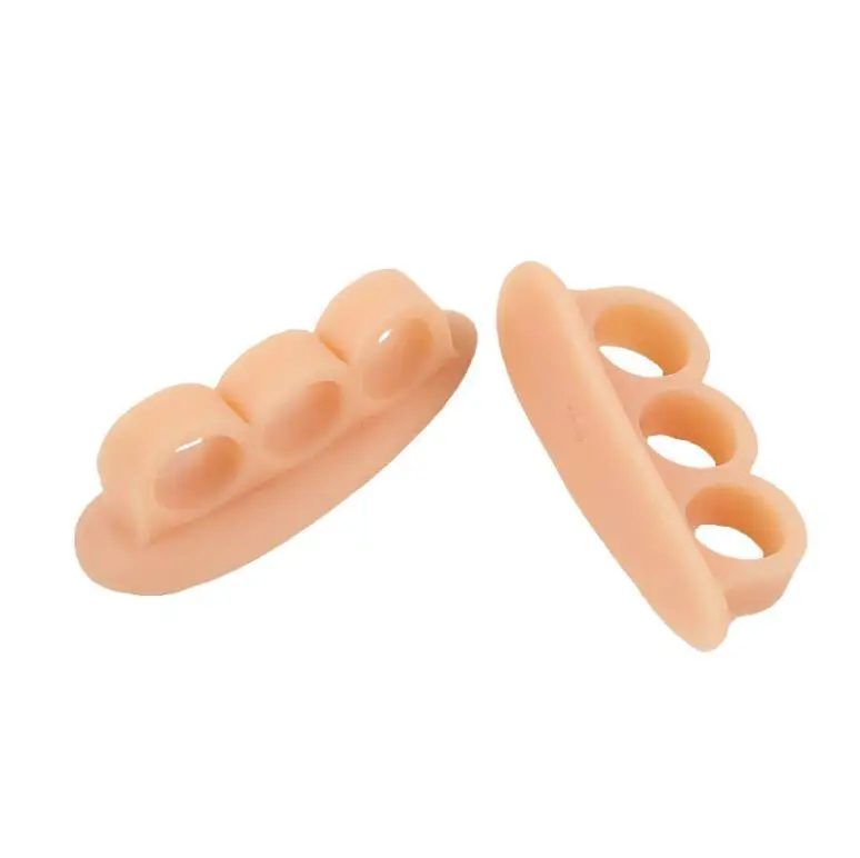 Hot Selling 3 Toe Holes  Silicone Gel Foot Care Hammer Toe Stretcher Separator for Hallux Valgus Correction