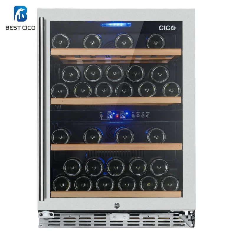 CICO dual zone compressor wine cooler for home use wine refrigerator SF-54D1 (45-48bottles capacity wine fridge)