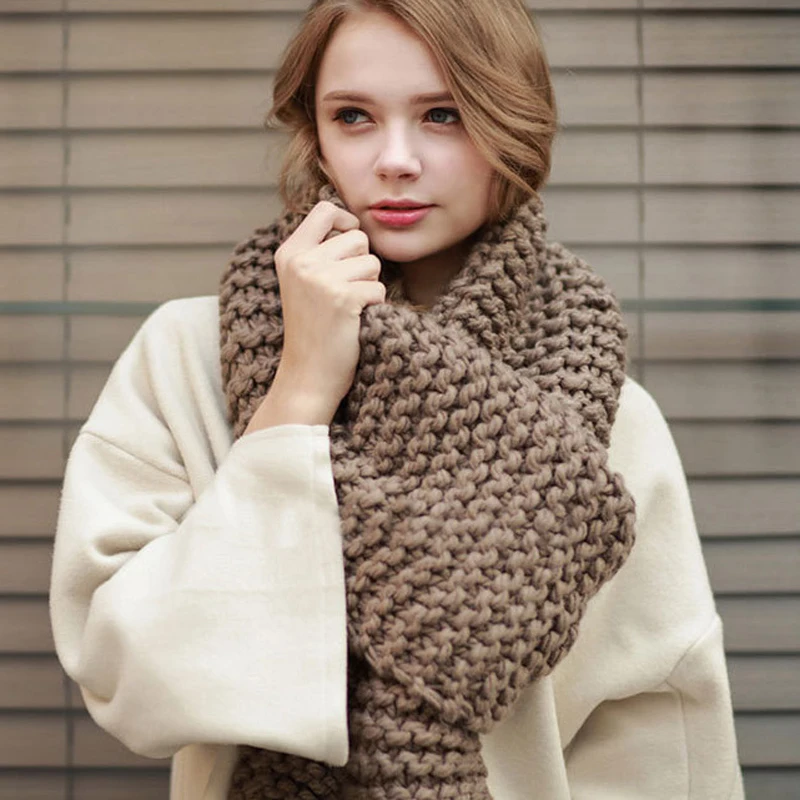 Европейский и американский Зимний новый стиль модный вязаный шарф ручной работы