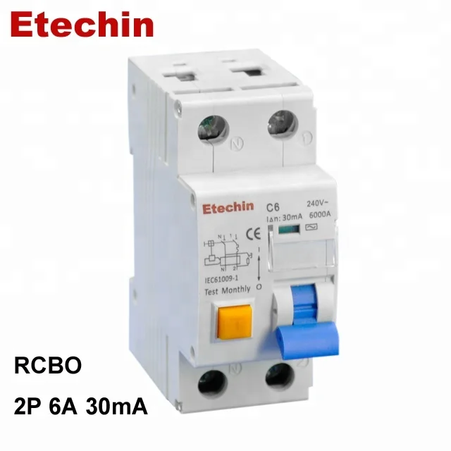 1P+N RCBO 6kA rcd residual circuit breaker