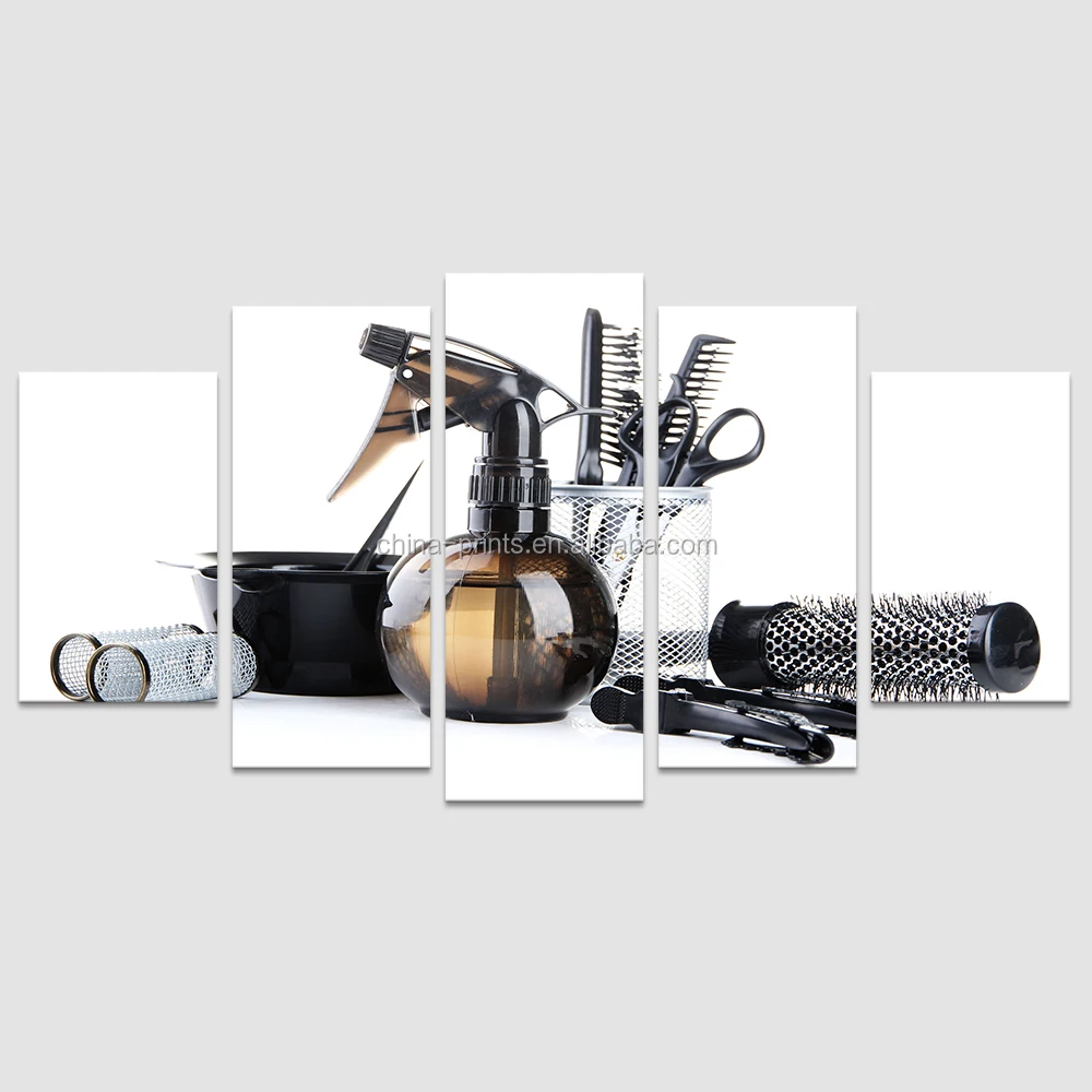 5 шт. Wall Art гребень ножницы парикмахерские инструменты Парикмахерские ножницы холст картины Настенный декор для парикмахерской/AL10191