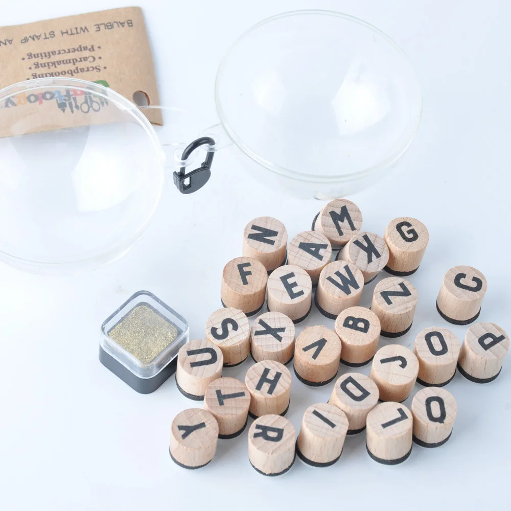 cute christmas gift 26pk letters mini rubber alphabet stamps in christmas bauble