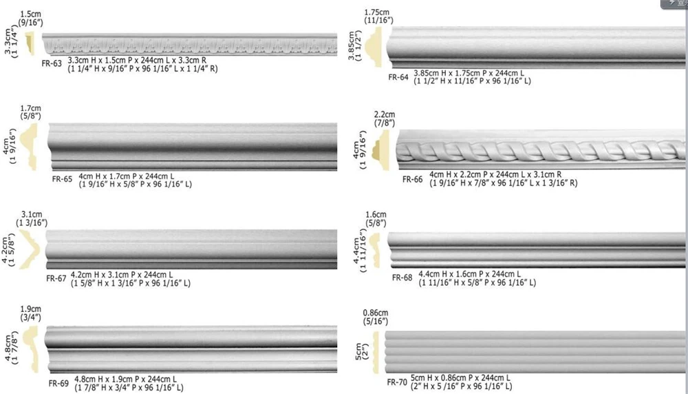 Polyurethane Ornaments High Density Beautiful PU Wall wood corner trim