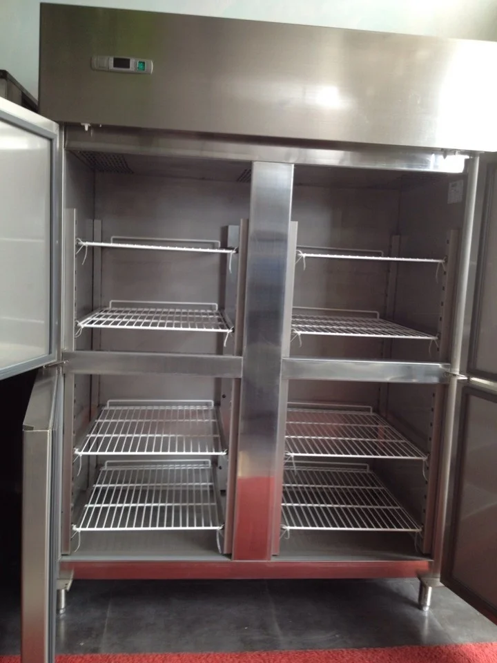 Stainless steel upright fridge freezer commercial kitchen refrigerator