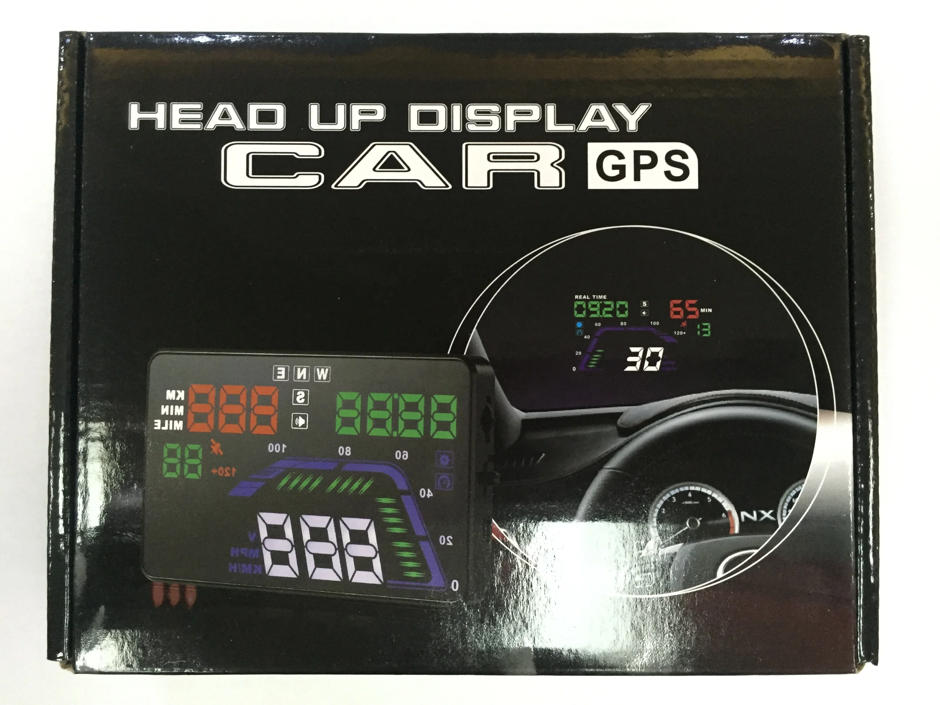 Safe Driving Car Accessories Q7 Multi Colors GPS Speedometer 5.5 Inch Head Up Display