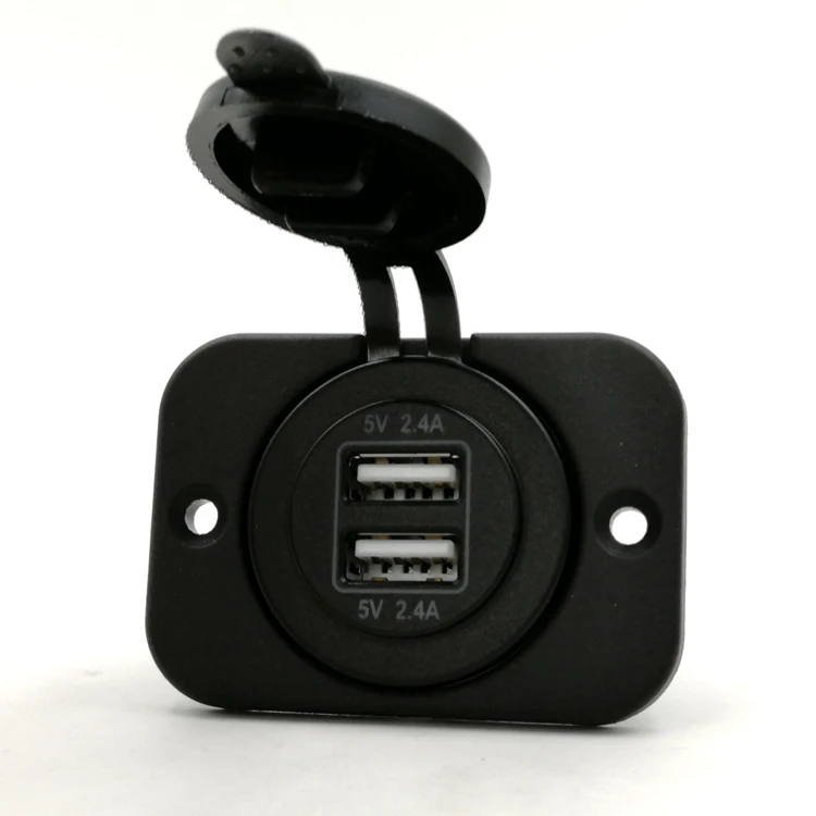 Panel mount car bus 5V 4.8A Dual USB socket charger