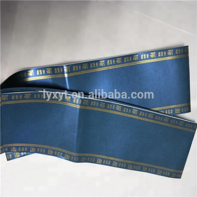 New product 35gsm cork printed gold hot stamp foil cigarette tipping paper with pearl pigment
