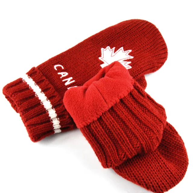 Youth or Adult Chunky Knit Mittens Gloves Fleece Lined Mitaines Gloves For Canada Market