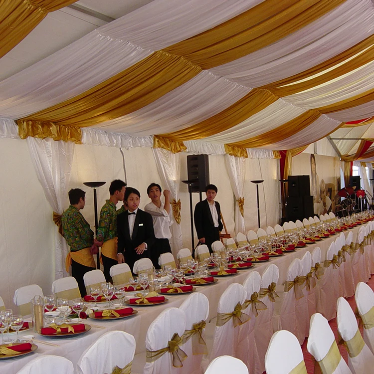 Party tent inner lining ceiling curtain for wedding marquee tent