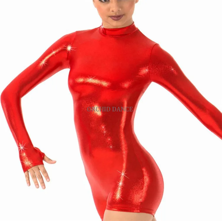 Оптовая продажа с фабрики блестящие гимнастические унитазы из лайкры с длинным рукавом для женщин