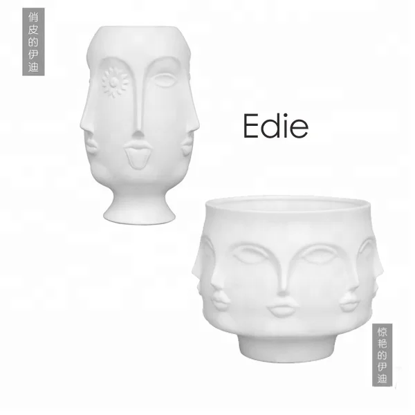 
Chinese Modern porcelain home hotel goods decoration flower vase types of face designs decorative ceramic vase for home decor 