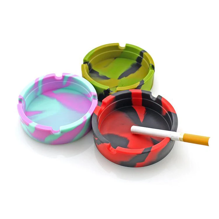 custom portable cigar pocket  Marble Round silicone car ashtray