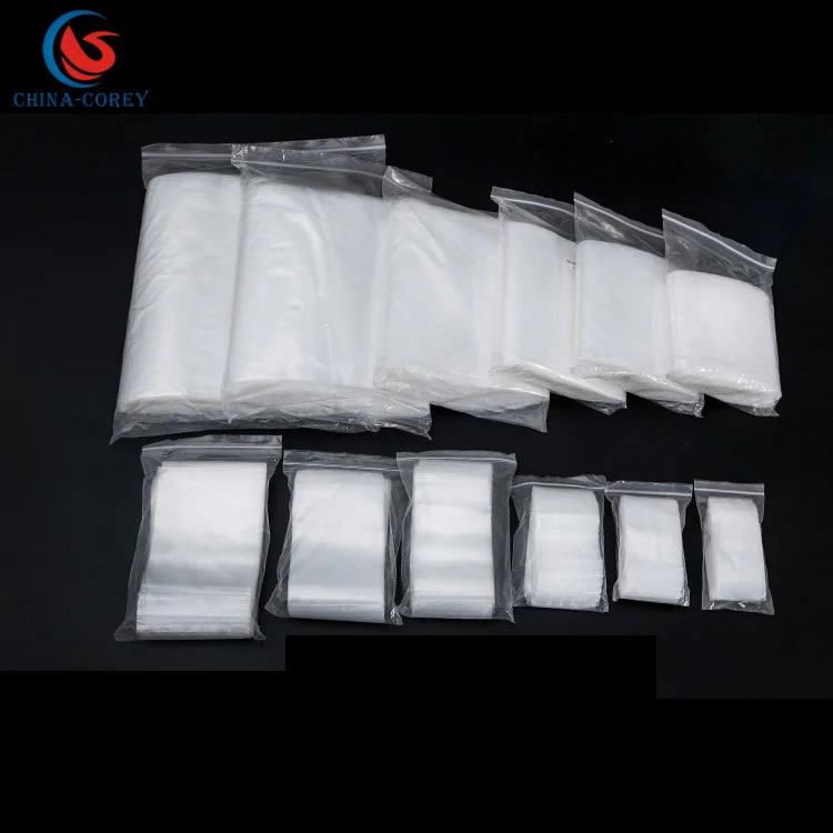 
100pcs/lot food Zip lock Reclosable Plastic Poly Clear Bags Vacuum Bag 