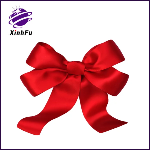 wholesale customized all kinds of size,shape outdoor red ribbon bow for packing gifts box for Christmas