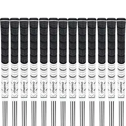 Champkey Multi Compound White&Black Golf Grips, Anti-Slip, Ecological Cotton Yarn Thread Technology, Soft Material
