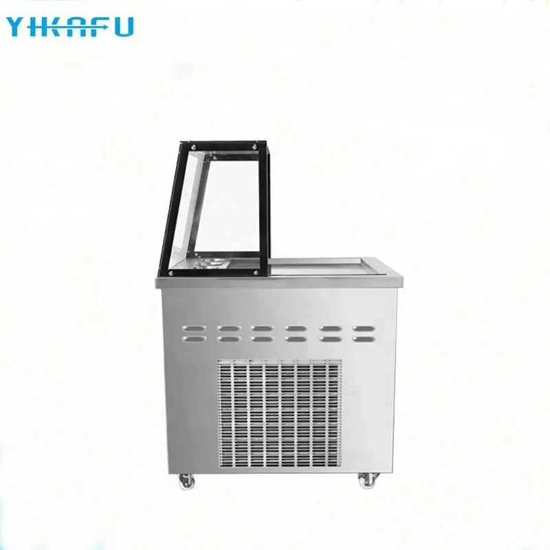 Factory price dust cover instant frying ice pan machine