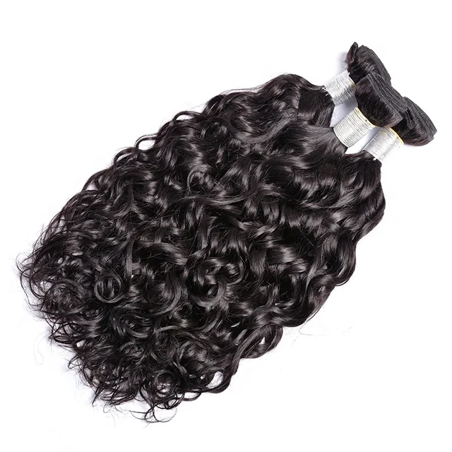 100% Cuticle Aligned Brazilian Hair Raw Water Wave Human Hair Wholesale Virgin Human Hair Bundles With Lace Closure