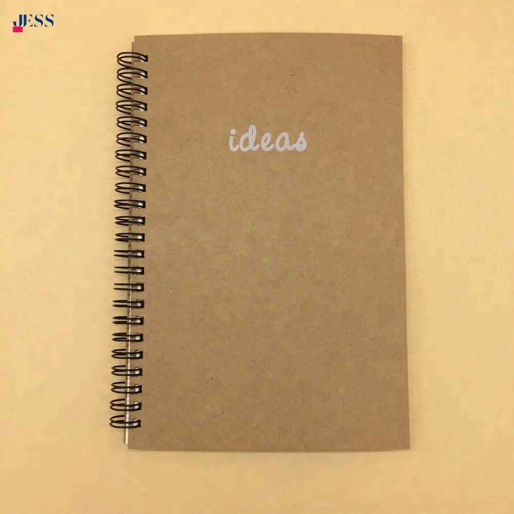 Simple Design Spiral Kraft Paper Blank Notebook Sketch Book