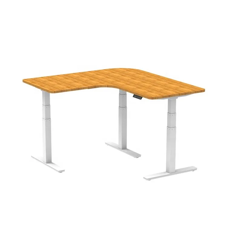 Chinese office furniture factory manufacture L shape adjustable height desk hardware