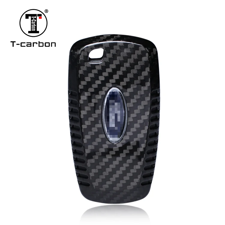 T-carbon Carbon Fiber Car Remote Key Case For new  Ford Key Cover Auto Interior Accessories