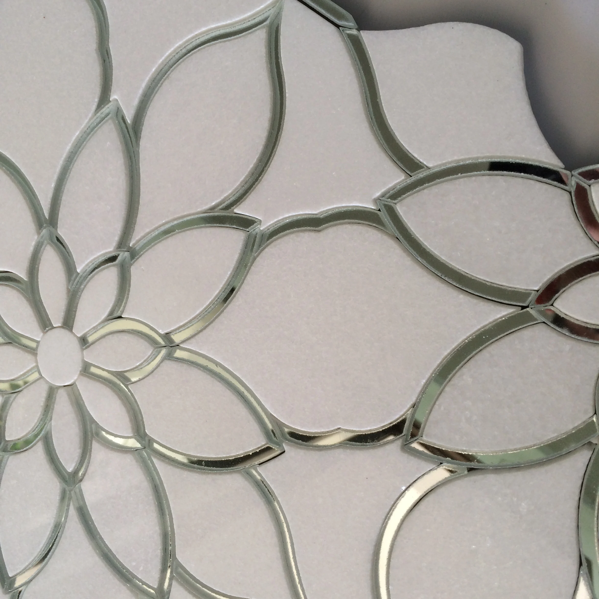 flower pattern mosaic tile,greek white marble waterjet mosaic