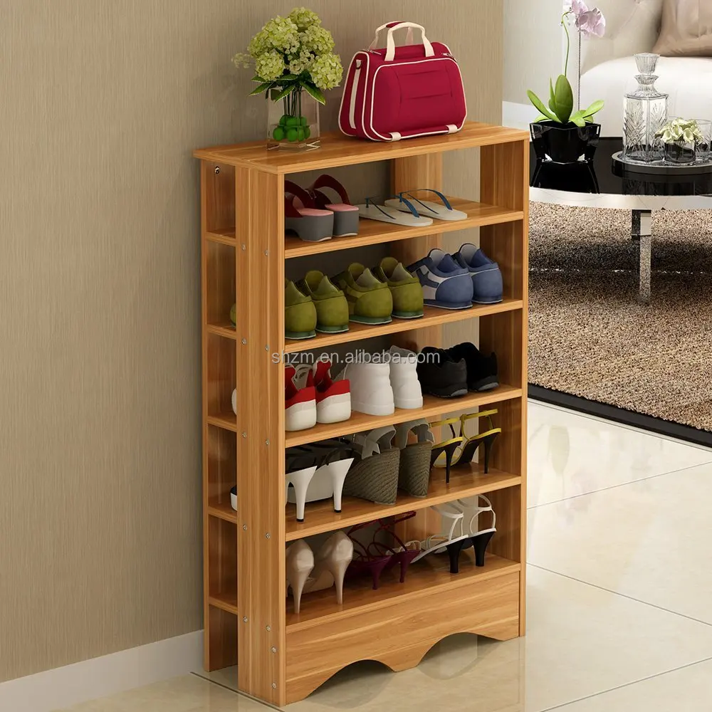 5 Tier Bamboo Shoe Racks Solid Wood Shoe Storage Shelf Organizer