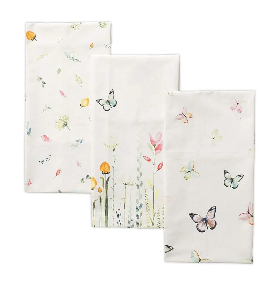 cheap kitchen hand towel/tea towel of silk screen printing cotton