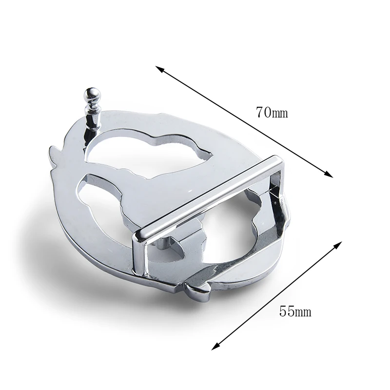 Bull hollow custom antique metal belt buckle