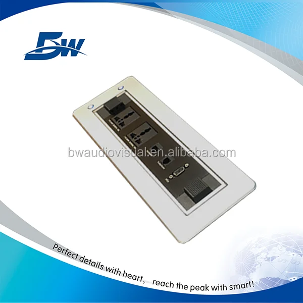 Schuko- socket for table aluminium/Furniture lift system socket