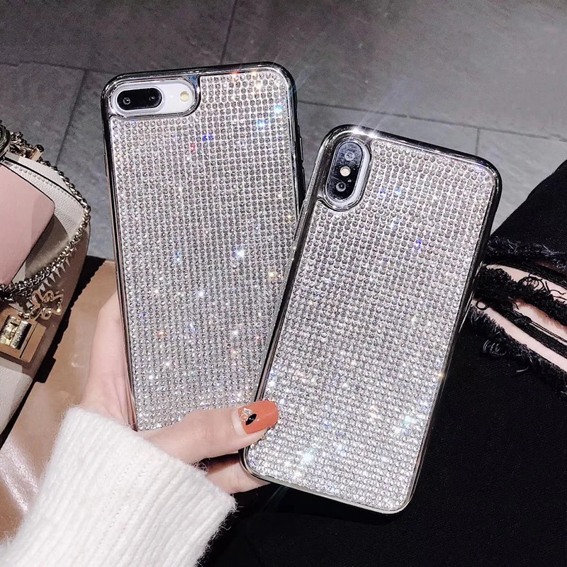 Diamond Phone Case Bling Bling Back Cover for iPhone 11 pro 512gb cell phone accessory