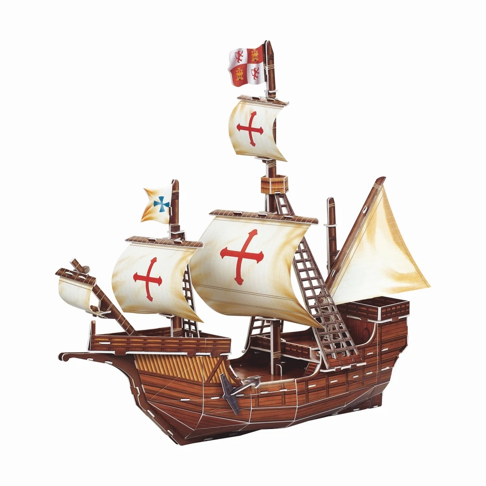 Santa Maria 3D Puzzle Pirate Ship Model with Embroidery - Pirate Ship Toy for Kids Ages 8-10