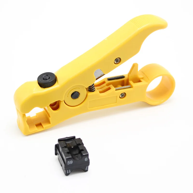 1pc Flat & Round UTP/Cat5/Cat6 Stripper(optional) Coax Universal Cable Stripper Cutter Coaxial Stripping Tool Network
