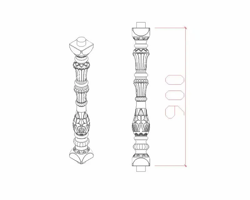 decorative plastic molds for precast concrete baluster