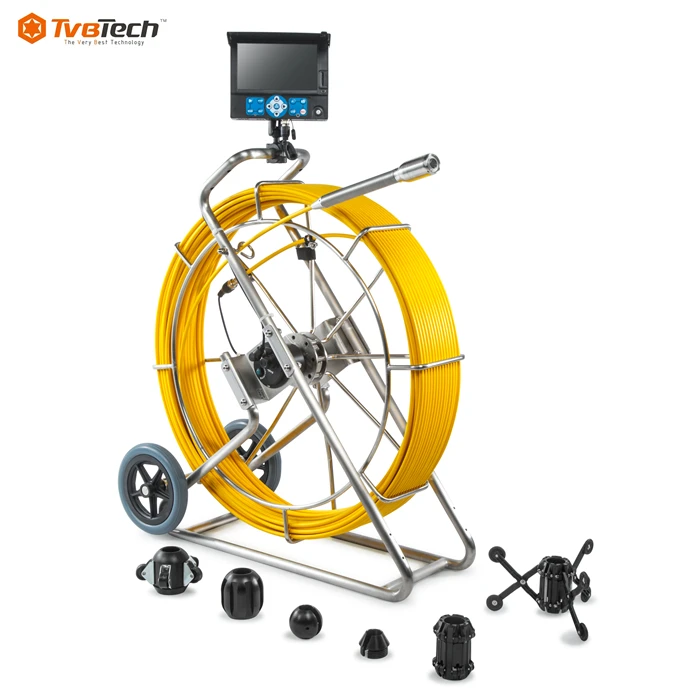 Self-Leveling Push Rod HD Used Sewer Camera For Sale CCTV Sewer Pipe Inspection Camera With Meter Counter And Monitor