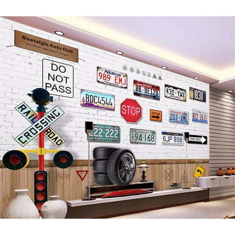 
Factory price vintage metal tin sign wall decorative european aluminum custom embossed car license plate 