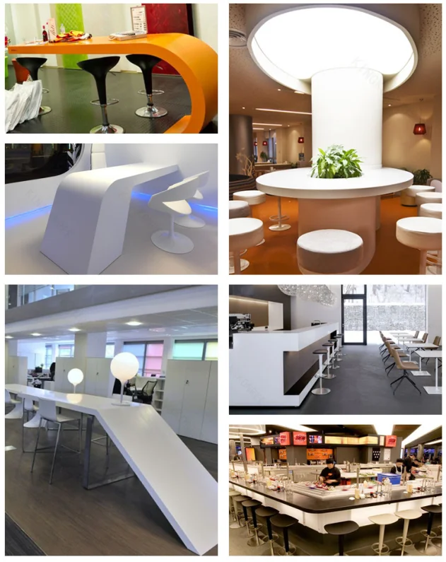 Simple design modern solid surface restaurant bar counterop