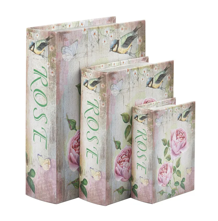 
Floral Set of 3 Book Shaped Boxes Factory Price Wholesale 
